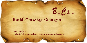 Bodánszky Csongor névjegykártya